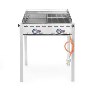 Grill, Green Fire med 2 brennere, emaljert støpejern Gastronorm 1/1 , 11,6kw, 740x615x (H) 825mm - for Storkjøkken - XL - Storkjøkken