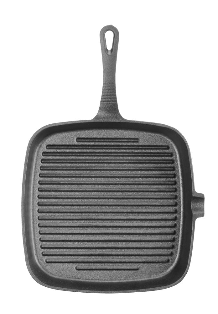 Grillpanne i støpejern, 230x230x(H)25mm - for Storkjøkken - XL - Storkjøkken