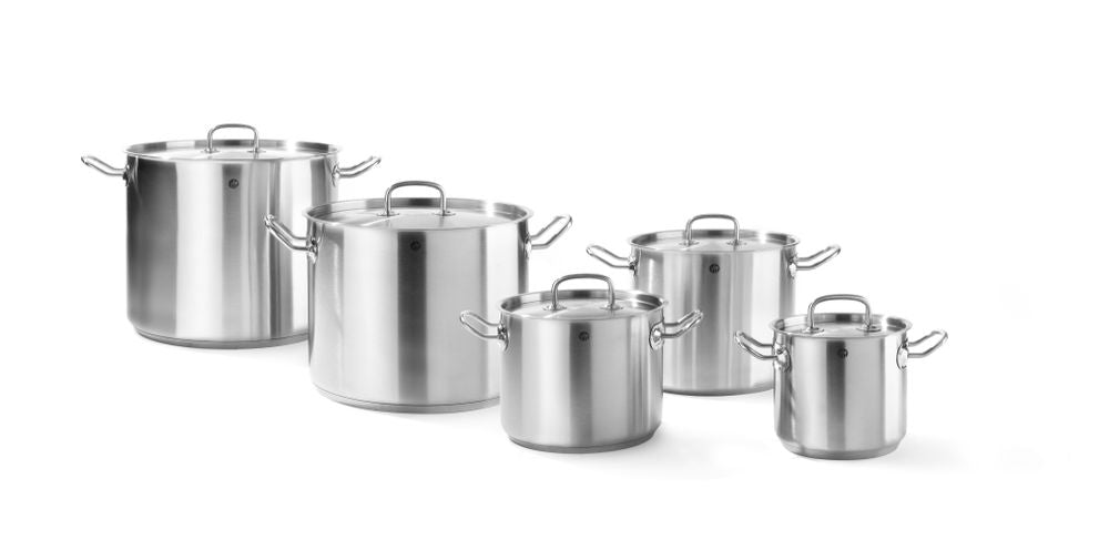 Grytegryte høy – med lokk, 45L, ⌀400x(H)360mm - for Storkjøkken - XL - Storkjøkken