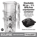 Hamilton Beach Commercial® Eclipse™ høytytende blender med 64 oz/2 l Wave~Action® - beholder – HBH755R - CE - serien - for Storkjøkken - XL - Storkjøkken