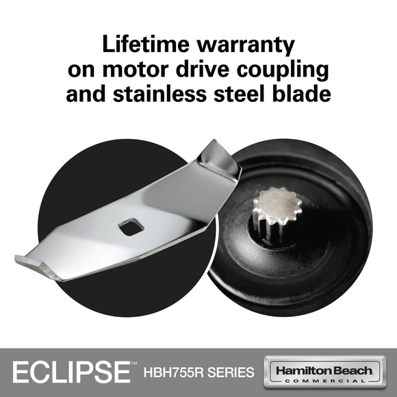 Hamilton Beach Commercial® Eclipse™ høytytende blender med 64 oz/2 l Wave~Action® - beholder – HBH755R - CE - serien - for Storkjøkken - XL - Storkjøkken