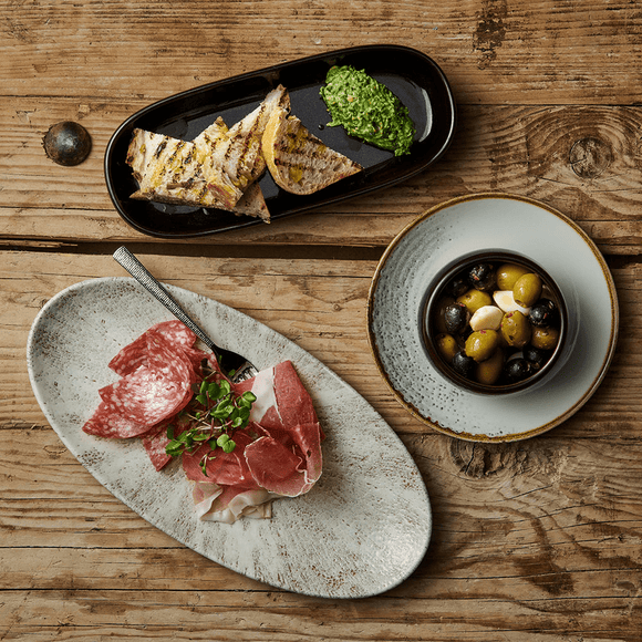 Homespun Accents Jasper Grey coupé - tallerken, 165 mm, Min. kjøp: 6 - for Storkjøkken - XL - Storkjøkken