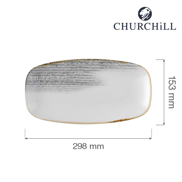 Homespun Accents Jasper Grey kokketallerken avlang, 298x153mm, Min. kjøp: 6 - for Storkjøkken - XL - Storkjøkken