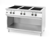 Induksjonskomfyr med 6 kokeplater, 400V/25500W, 1200x700x(H)890mm - for Storkjøkken - XL - Storkjøkken