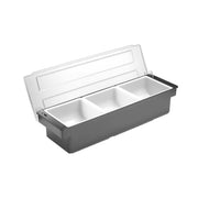 Ingrediensboks – 3 beholdere, Bar up, svart, 480x150x(H)100mm - for Storkjøkken - XL - Storkjøkken