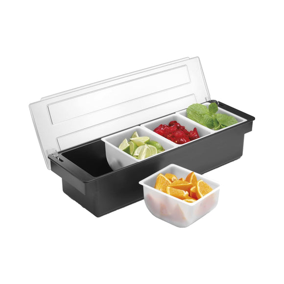 Ingrediensboks – 4 beholdere, Bar up, 480x150x(H)100mm - for Storkjøkken - XL - Storkjøkken