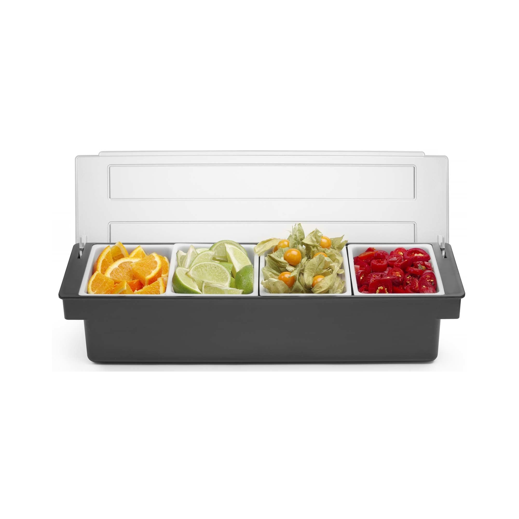 Ingrediensboks – 4 beholdere, Bar up, 480x150x(H)100mm - for Storkjøkken - XL - Storkjøkken