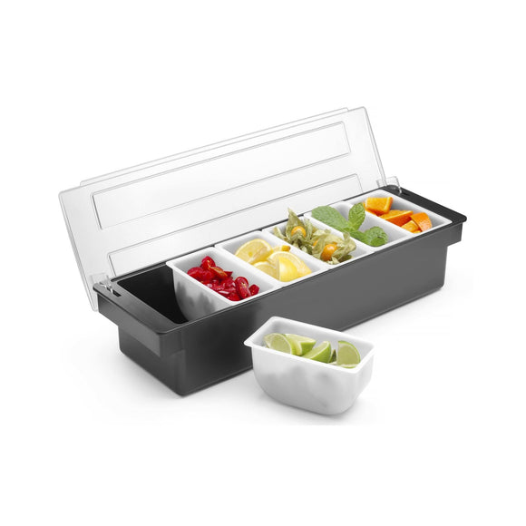 Ingrediensboks – 6 beholdere, Bar up, 480x150x(H)100mm - for Storkjøkken - XL - Storkjøkken