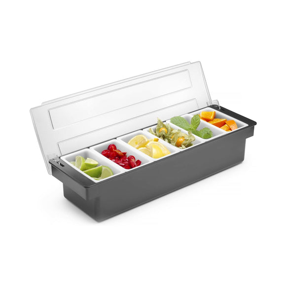 Ingrediensboks – 6 beholdere, Bar up, 480x150x(H)100mm - for Storkjøkken - XL - Storkjøkken