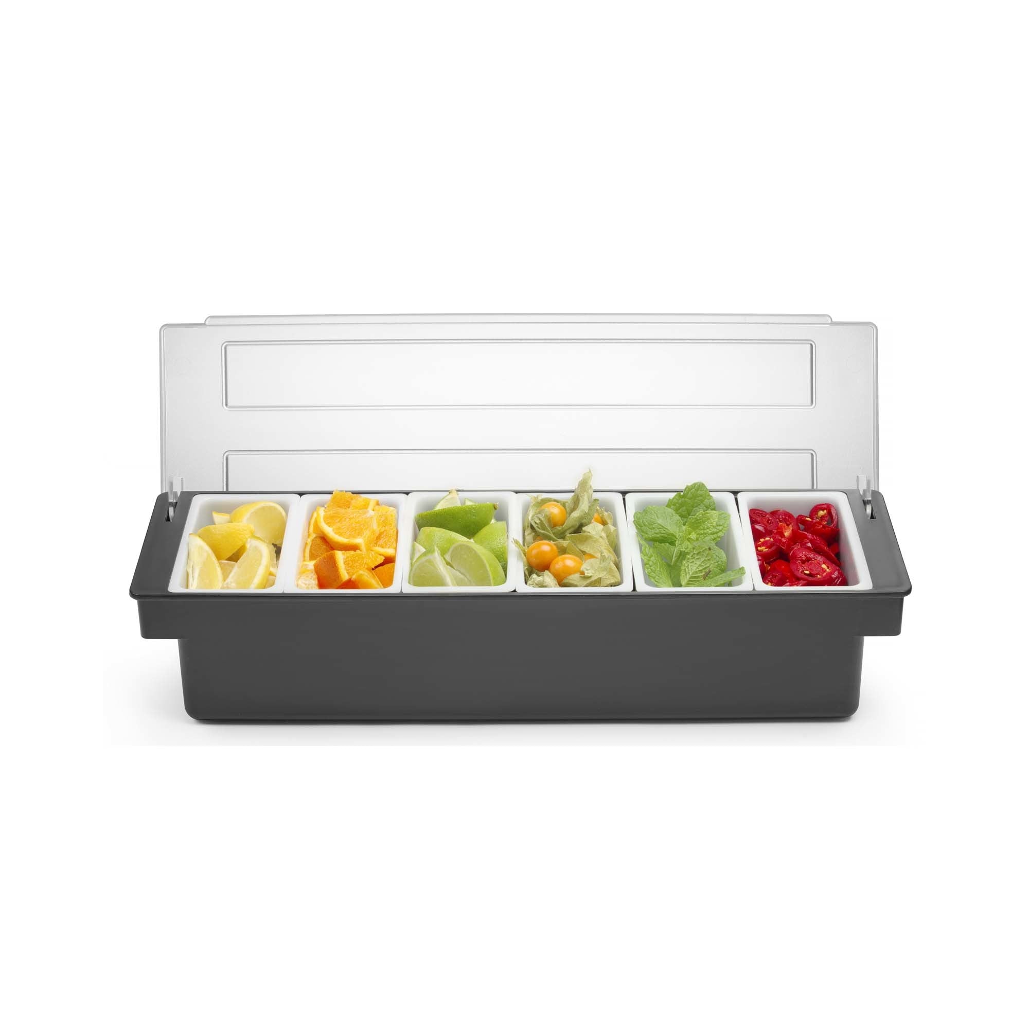 Ingrediensboks – 6 beholdere, Bar up, 480x150x(H)100mm - for Storkjøkken - XL - Storkjøkken