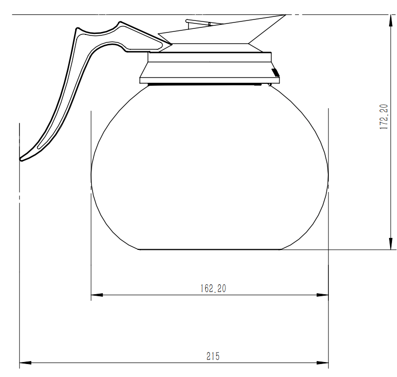 Kaffekanne i glass 1,8l - for Storkjøkken - XL - Storkjøkken