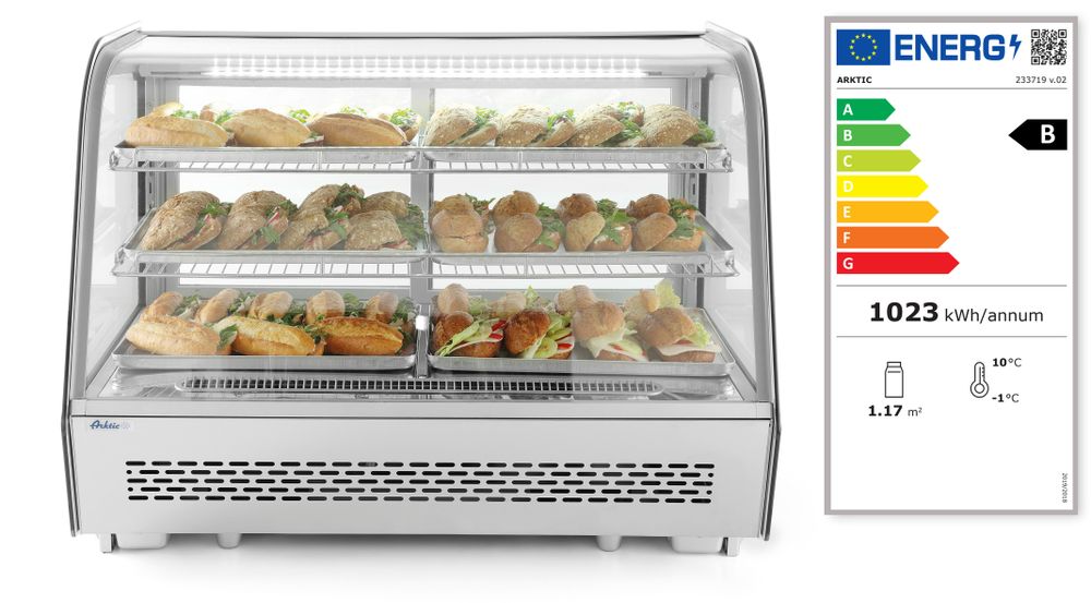 Kakedisplay kjøleskap, Arktic - 120L - for Storkjøkken - XL - Storkjøkken