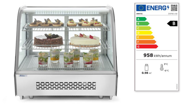 Kakedisplay kjøleskap, Arktic - 160L - for Storkjøkken - XL - Storkjøkken