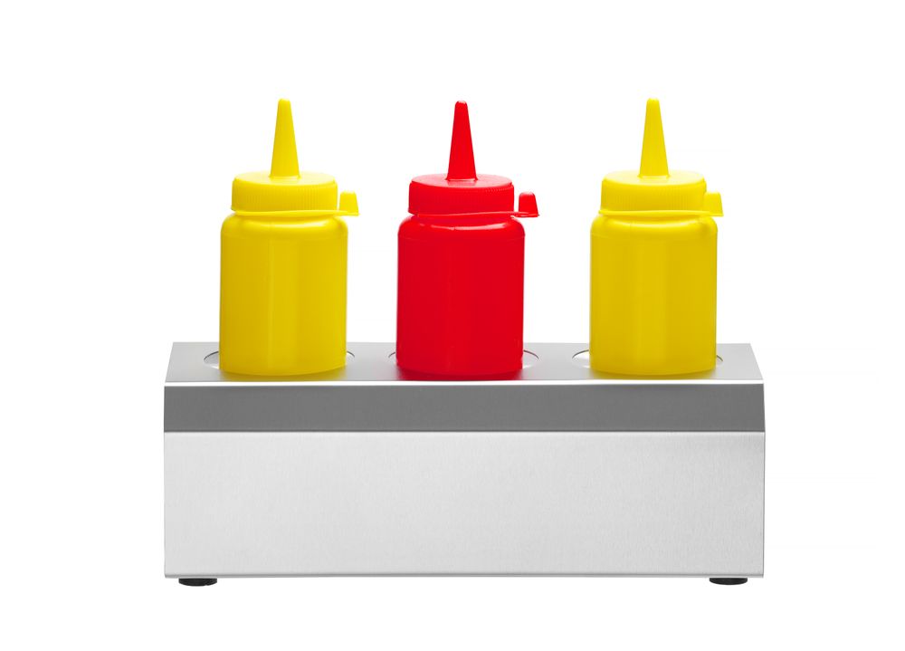 Ketchup/Sennep/Dressing holder - 3 hull - Ø70mm - for Storkjøkken - XL - Storkjøkken