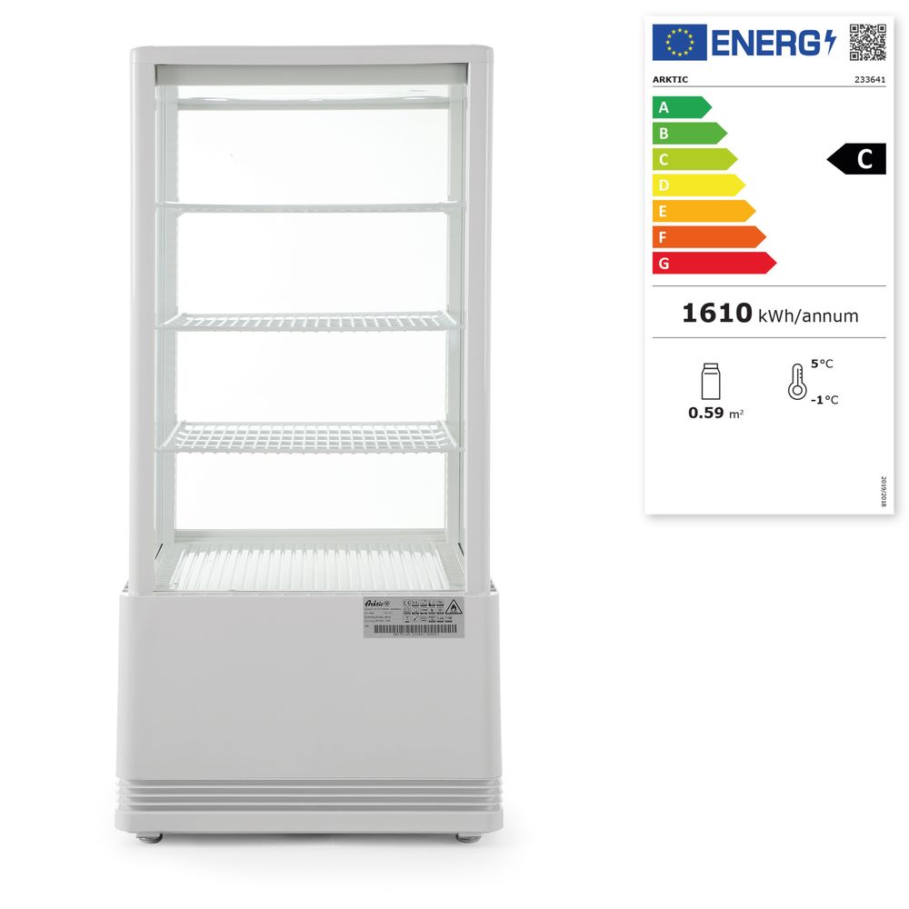 Kjøle vitrineskap 78L, Arktic, svart, 230V/170W, 452x406X (H) 966mm - for Storkjøkken - XL - Storkjøkken