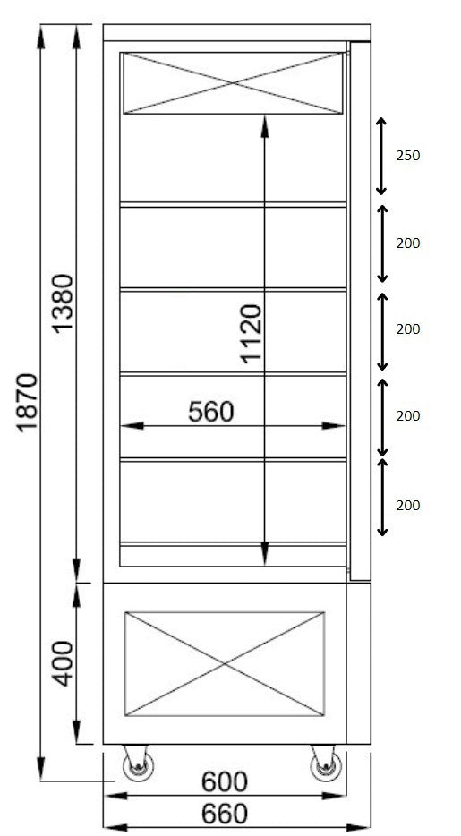 Kjølede dessert vis display - for Storkjøkken - XL - Storkjøkken