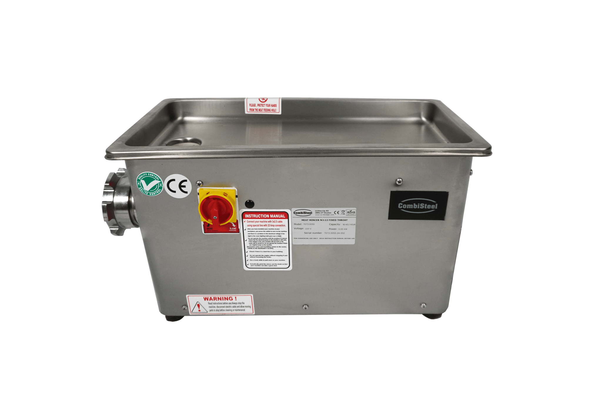 Kjøttgrinner 12 - 90kg/h 230v - med fast hode - for Storkjøkken - XL - Storkjøkken