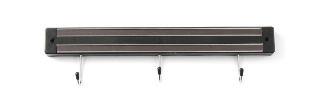 Knivmagnet m/3 kroker - Svart - 340mm - for Storkjøkken - XL - Storkjøkken