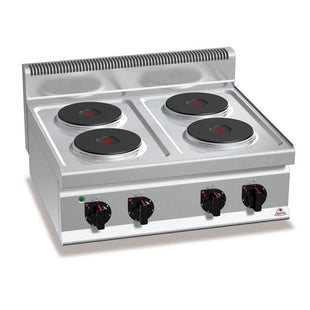 Koketopp 4 runde plater Berto`s 10,4kW 230V B800 - for Storkjøkken - XL - Storkjøkken