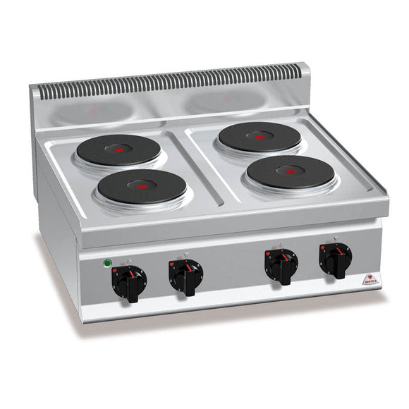 Koketopp 4 runde plater Berto`s 10,4kW 230V B800 - for Storkjøkken - XL - Storkjøkken