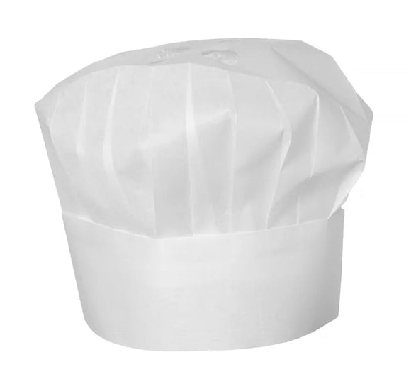 Kokke hatt - Chef's Hat - 10 stk, White, 10 PCs., Ø600X (H) 230MM - for Storkjøkken - XL - Storkjøkken