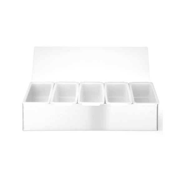 Krydderholder, Bar up, 5 beholdere, 375x140x(H)90mm - for Storkjøkken - XL - Storkjøkken