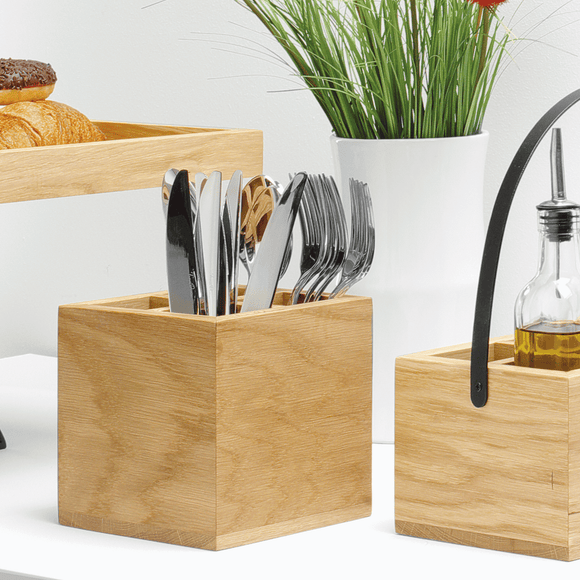 Madeira Black bestikk - og serviettboks 150x150x150 mm - for Storkjøkken - XL - Storkjøkken