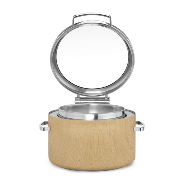 Madeira De Luxe induksjonsvarmefat rund 11l med glasslokk - for Storkjøkken - XL - Storkjøkken