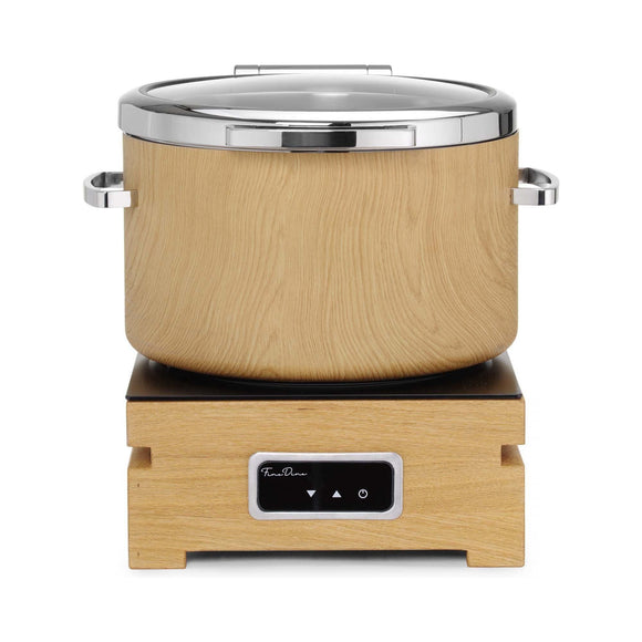 Madeira De Luxe induksjonsvarmefat rund 11l med glasslokk - for Storkjøkken - XL - Storkjøkken