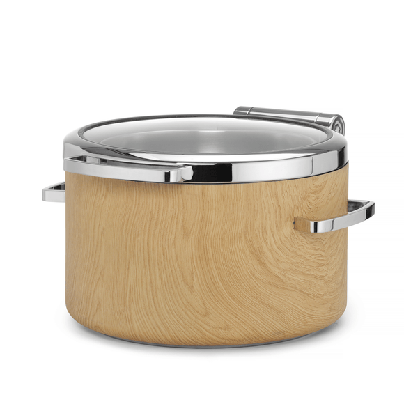 Madeira De Luxe induksjonsvarmefat rund 11l med glasslokk - for Storkjøkken - XL - Storkjøkken