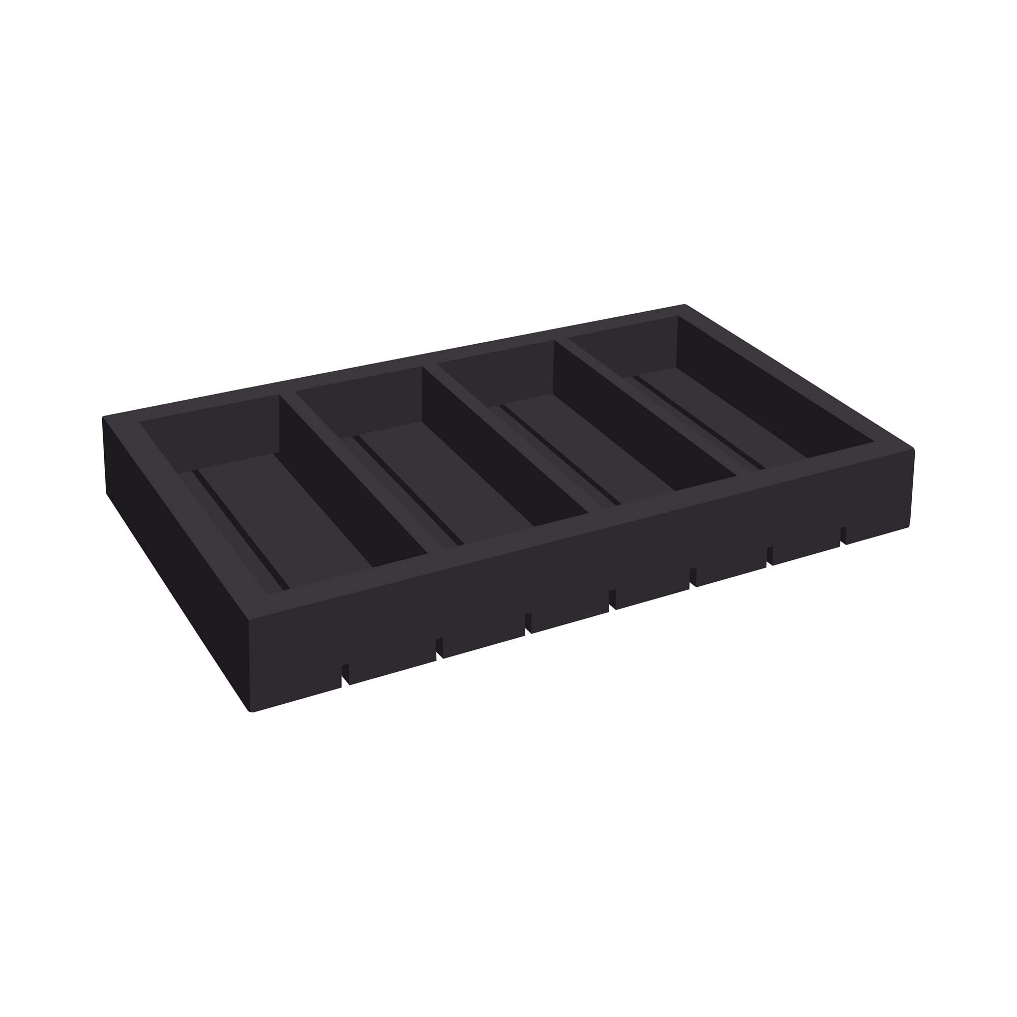 Madeira svart bestikkbeholder i tre 530x325x65 mm - for Storkjøkken - XL - Storkjøkken