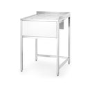 Oksygenhjørnestasjon med skjult oppvaskkum og muggeskyllemaskin, 650x650x(h)900mm - for Storkjøkken - XL - Storkjøkken