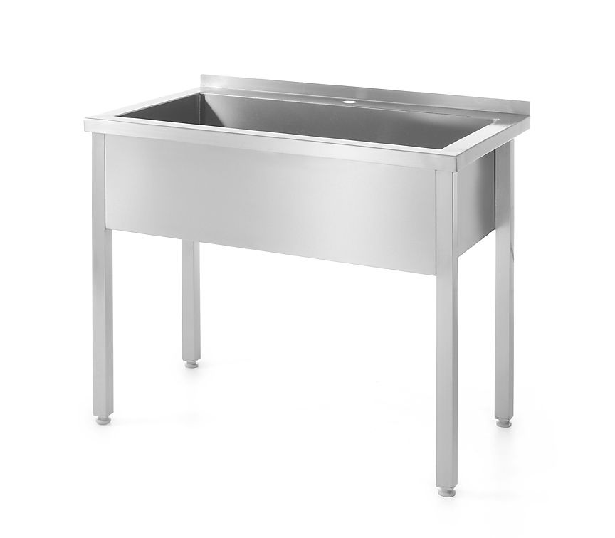 Oppvask bord enkelt - sveiset, 800x600x (h) 850mm - for Storkjøkken - XL - Storkjøkken