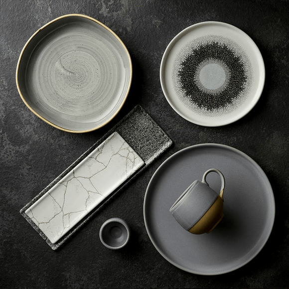 Organisk tallerken med høy kant Stonecast Peppercorn Grey, 200 mm, Min. kjøp: 6 - for Storkjøkken - XL - Storkjøkken