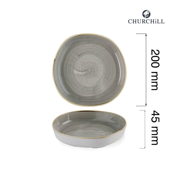 Organisk tallerken med høy kant Stonecast Peppercorn Grey, 200 mm, Min. kjøp: 6 - for Storkjøkken - XL - Storkjøkken
