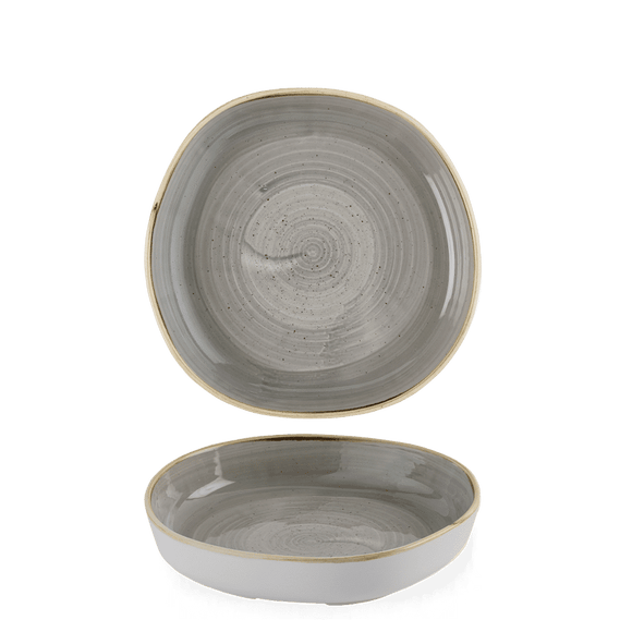 Organisk tallerken med høy kant Stonecast Peppercorn Grey, 230 mm, Min. kjøp: 6 - for Storkjøkken - XL - Storkjøkken
