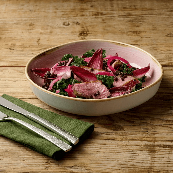 Organisk tallerken med høy kant Stonecast Petal Pink, 230 mm, Min. kjøp: 6 - for Storkjøkken - XL - Storkjøkken