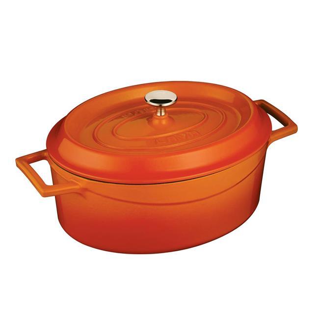 Oval gryte i støpejern, mål 25 x 31 cm, 7060 ml - for Storkjøkken - XL - Storkjøkken