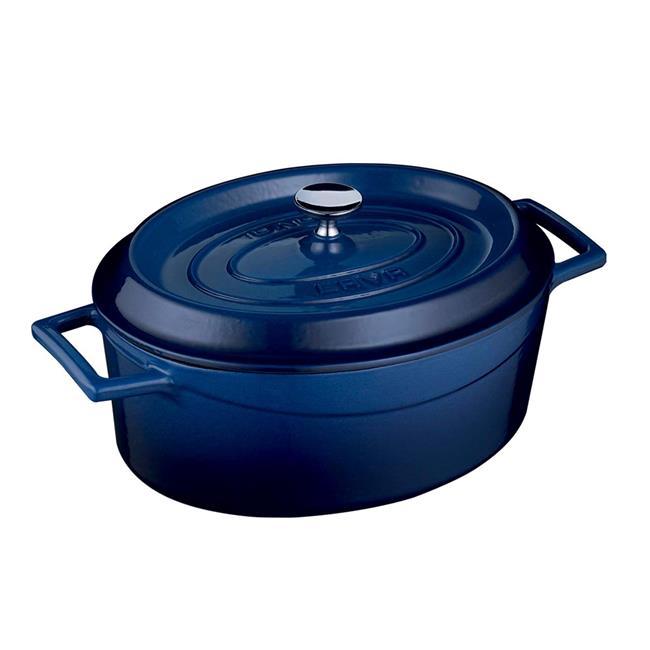 Oval gryte i støpejern, mål 25 x 31 cm, 7060 ml - for Storkjøkken - XL - Storkjøkken