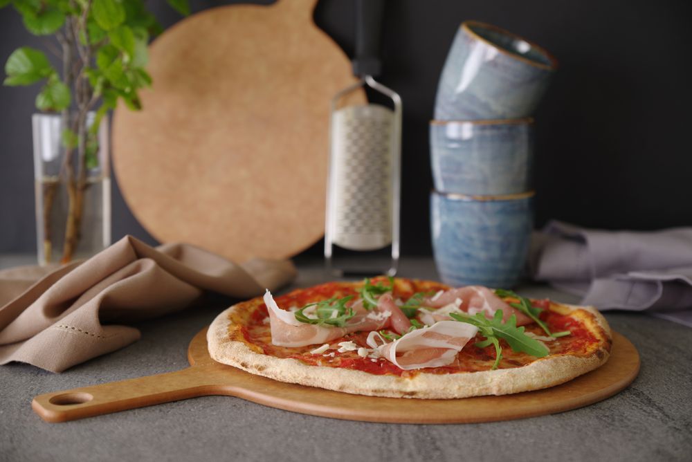 Pizzabrett med håndtak, Ø305X (H) 6mm - for Storkjøkken - XL - Storkjøkken