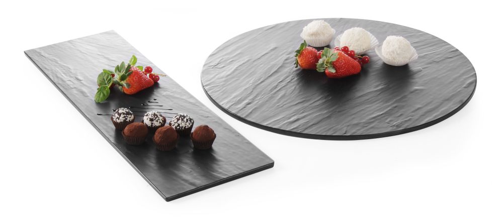 Plate rund - Slate Design, Ø430X (H) 7mm - for Storkjøkken - XL - Storkjøkken