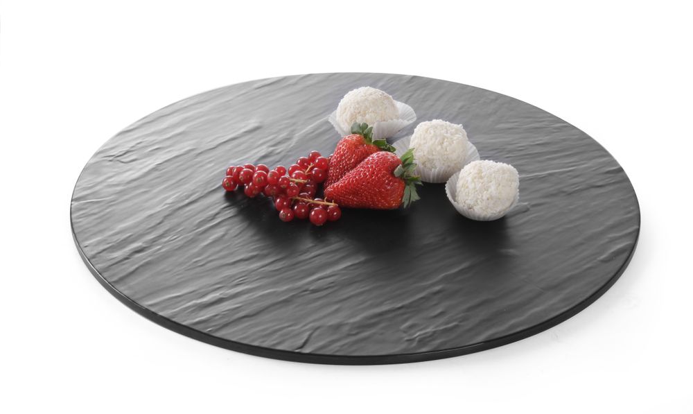 Plate rund - Slate Design, Ø430X (H) 7mm - for Storkjøkken - XL - Storkjøkken