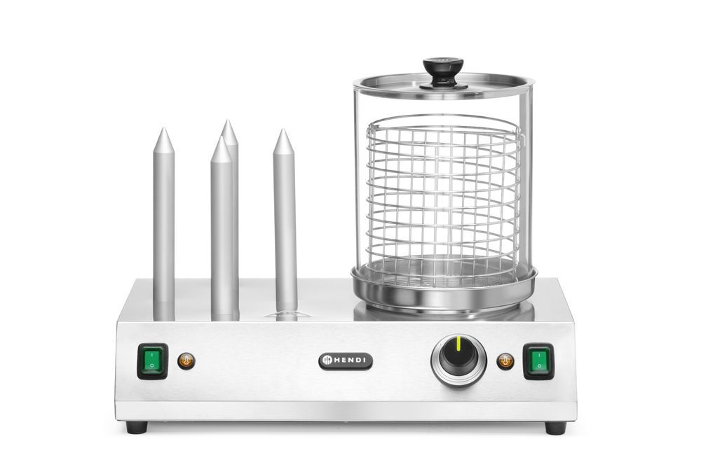 Pølse - og pølsebollevarmer, 220 - 240V/550W, 500x310x(H)395mm - for Storkjøkken - XL - Storkjøkken