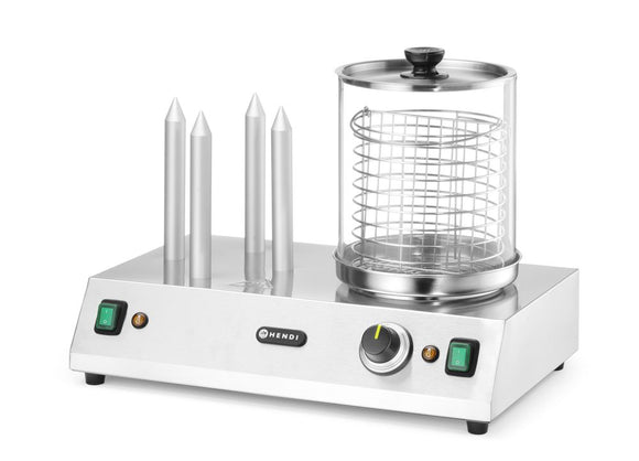 Pølse - og pølsebollevarmer, 220 - 240V/550W, 500x310x(H)395mm - for Storkjøkken - XL - Storkjøkken