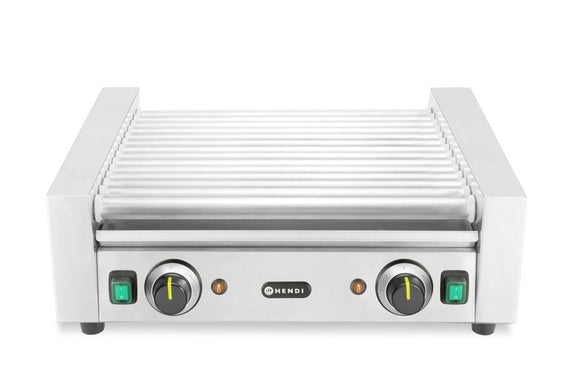Pølserullegrill - 2 soner, 14 ruller, 230V/1230W, 566x640x(H)192mm - for Storkjøkken - XL - Storkjøkken