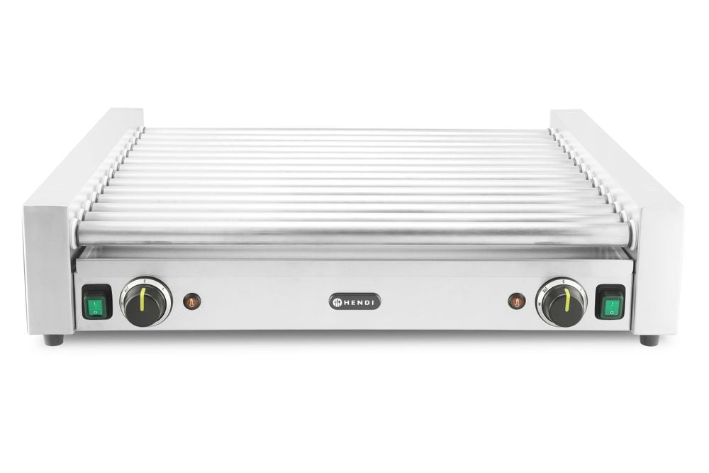 Pølserullegrill XL - 2 soner, 14 ruller, 220 - 240V/2000W, 732x590x(H)168mm - for Storkjøkken - XL - Storkjøkken