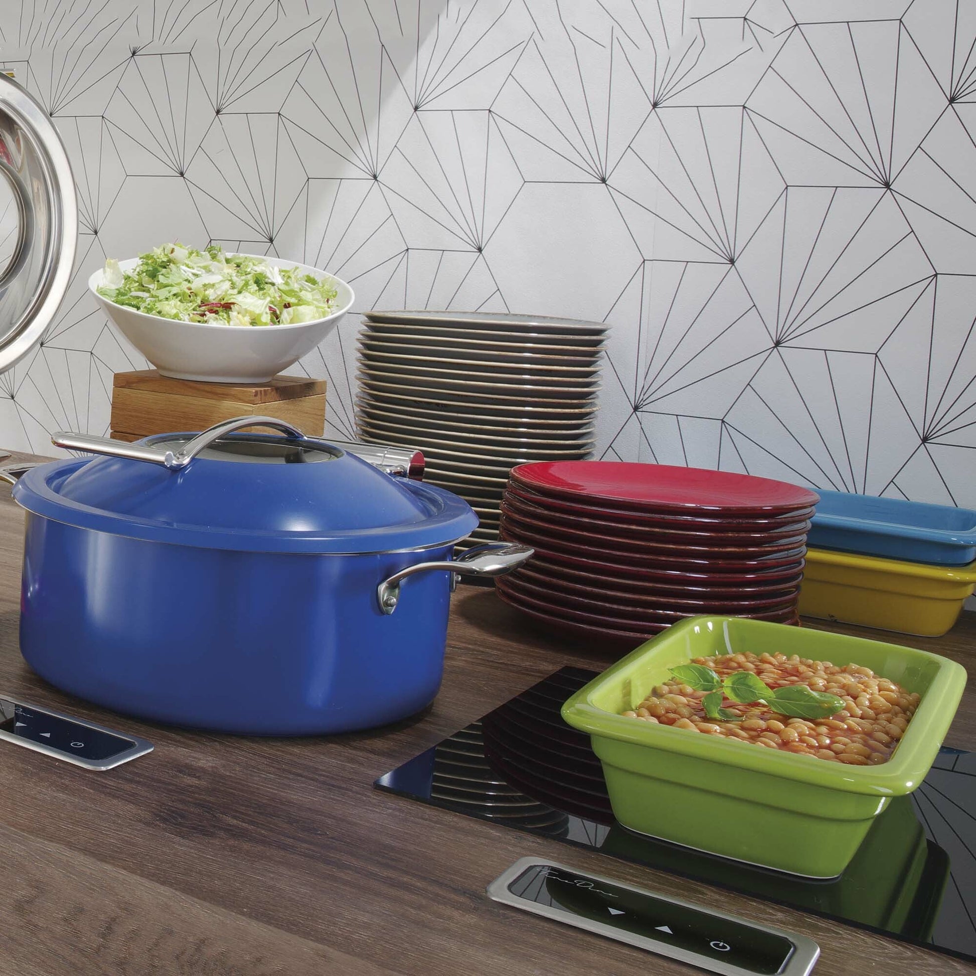 Porselensbeholder GN1/1 blå - for Storkjøkken - XL - Storkjøkken