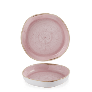 Organisk tallerken med høy kant Stonecast Petal Pink, 230 mm, Min. kjøp: 6