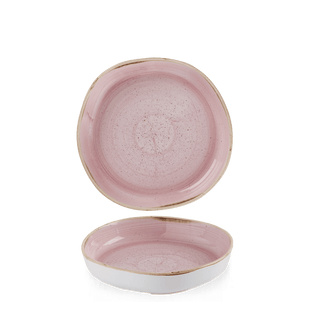 Stonecast organisk tallerken med høy kant Stonecast Petal Pink, 200 mm, Min. kjøp: 6