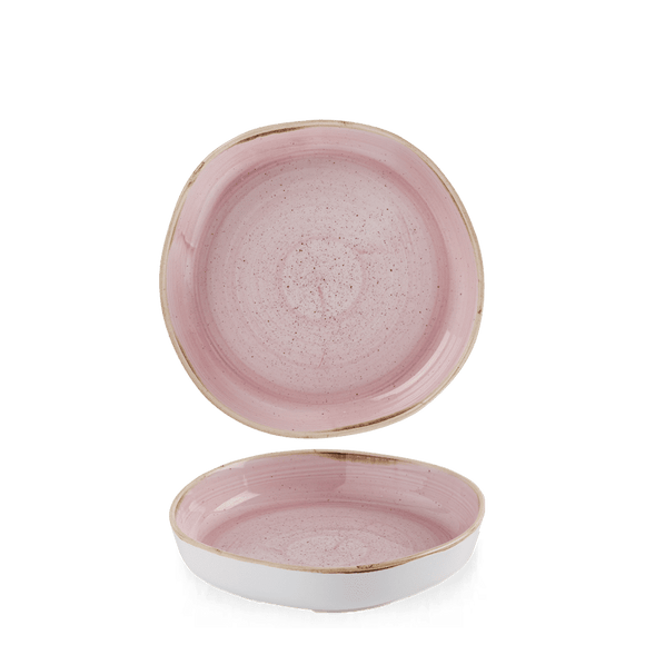 Stonecast organisk tallerken med høy kant Stonecast Petal Pink, 200 mm, Min. kjøp: 6